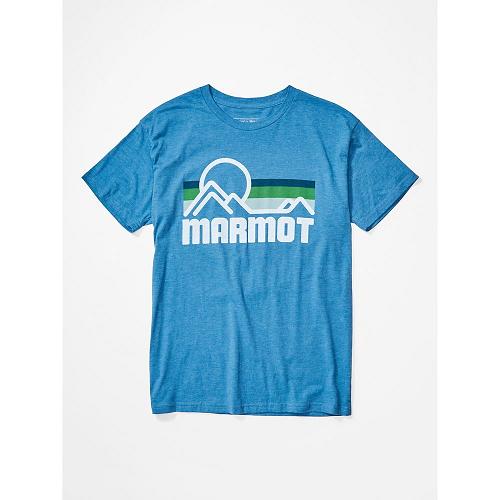 Marmot Clothes Blue NZ - Coastal T-Shirts Mens NZ4160238